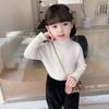 [Stock Listo Tejido de Cuello Alto Tricolor para Niños y Niñas 2025 Otoño e Invierno Nuevo Tejido Grueso para Niñas Bebé Versión Coreana