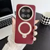 Funda de Teléfono de Cuero Nappa Adecuada para Huawei Mate70Pro+ Mate60 Soporte Magnético Giratorio Cubierta Anticaídas de Negocios