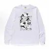 Suministro transfronterizo, venta al por mayor de comercio exterior, camiseta de manga larga de marca de moda BAPE con cabeza de mono, top pesado de tiburón, camiseta interior