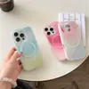 Funda de Teléfono con Tinte de Gradiente Simple de Dopamina 16promax de Absorción Magnética para 15pro Magnética 2 en 1 14p