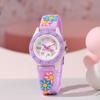 Nuevo reloj de silicona con dibujos animados para fiestas de estudiantes, bonito reloj de cuarzo decorativo con flores, reloj para niñas pequeñas con diseño transfronterizo para niños.