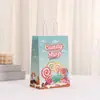 Bolsa para llevar de vacaciones transfronteriza bolsa para empaquetar ropa bolsa para regalos de fiesta de dulces bolsa de mano de papel kraft impresa venta al por mayor