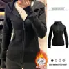 Chamarra sudadera ajustada, simple y elegante, para mujer, perfecta para primavera y otoño, versátil, con línea de hombro regular, cintura ceñida y corte ajustado, adecuada como cárdigan deportivo o sudadera con capucha