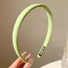 Tecido de Cor Sólida Esponja Faixa de Cabelo Fina Outono Nova Faixa de Cabelo Coração de Menina Doce Acessório de Cabelo Coroa Alta