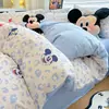 Conjunto de Tres Piezas de Algodón Puro con Estampado de Dibujos Animados, Conjunto de Cuatro Piezas de Waffle 100% Algodón Amigable con la Piel Disney, Ropa de Cama para Estudiantes Adecuada para Todas las Estaciones