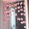 Cortina de Puerta de Armario con Lazo de Amor para Niña Cortina de Puerta de Dormitorio Cortina sin Perforaciones Cortina Media de Zapatero Cortina para el Hogar
