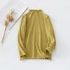 Camisa de cuello alto medio para niños, otoño e invierno, estilo coreano para niñas, color sólido, combina con todo, ropa cálida de manga larga para niños