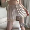 Shorts Soltos com Bainha Enrolada Que Podem Ser Usados Fora, Roupa Íntima Branca Sem Costura, Shorts de Segurança Finos para Mulheres, Renda de Verão Anti-Exposição