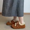Zapatos Birkenstock sin cordones que aumentan la altura interior para mujer, Zapatos cálidos de invierno con puntera redonda, forro de felpa y pelo sintético, Zapatos de algodón, Zapatos de vestir