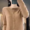 Nuevo Top Base para Mujer Ropa Exterior Transfronteriza Otoño/Invierno Tejido de Punto Manga Larga para Mujer Cardigan de Punto Redondo de Una Fila Andy Fleece