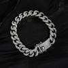 Corrente Cubana Totalmente Cravejada Espessa Colar Pulseira Combinação Hip-Hop Street Tendência Personalidade Rap Acessórios Atacado Joias de Diamante