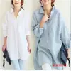 Nova Camisa Social Texturizada de Algodão e Linho Plus Size de Caimento Solto para Primavera/Verão 2026