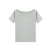 Camiseta Casual Asimétrica de Hombro Descubierto Manga Corta para Mujer, Nuevo Verano 2026 Corte Holgado Top Dopamina