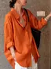 Camisa naranja dopamina de manga larga para mujer, 26 nuevo estilo de otoño, de alta gama, elegante, rejuvenecedora, protectora del sol, chaqueta fina