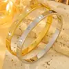 Pulsera de Acero de Titanio No se Desvanece, Pulsera Plateada Nicho para Niñas Incrustada con Diamantes, Pulsera de Acero Inoxidable Electrochapada en Oro de 18K Moderna y Versátil