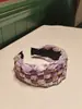 Nuevo producto de primavera: Diadema de corona alta con trenzado ancho, de aspecto vintage y sofisticado, hecha de gasa con estampado bicolor