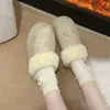 Pantuflas de algodón cálidas para mujer, cómodas para la nieve, con forro polar adicional, nuevas y elegantes pantuflas de algodón engrosadas 2026, suela gruesa que aumenta la altura, color camello de invierno