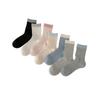 Calcetines de Verano para Mujer, Estilo Ballet, Calcetines Grises de Malla Fina Transpirables hasta Media Pantorrilla, Estilo Fresco Japonés, Calcetines Holgados Blanco Lácteo