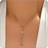 Amazon Transfronterizo Collar Delicado de Zirconia Sol y Luna Estilo Ins Elegante Versátil Cadena de Clavícula en Forma de Y Joyería de Moda Europea y Americana
