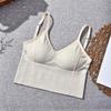 Camisola nueva, hermosa espalda, sin aros de acero, envuelta en el pecho, tubo superior, correa para el hombro, uso interior, uso exterior, almohadilla de pecho de una pieza, ejercicio de yoga