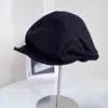 Sombrero Ecuestre Irregular de Presión Lateral Estilo Japonés para Mujer, Sombrero Cálido de Tela para Otoño e Invierno, Sombrero de Nube de Sarga, Gorra de Pato Estilo Británico, Moderno