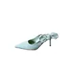 970-5~Sandalias de Tacón Alto Estilo Francés de Punta Cerrada para Mujer, Modelo Nuevo 2026, Punta Aguda, Zapatos sin Talón