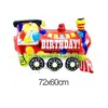 Lote Grande Camión de Bomberos Tren Transporte Coche Avión Película de Aluminio Globo de Helio Decoración de Fiesta de Cumpleaños Niños