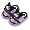Chinelos de Linho Sanrio Primavera e Outono para Crianças Meninos e Meninas Kuromi Família Algodão e Linho Respirável Mop de Chão para Crianças Indoor