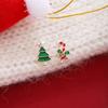 Luz de Natal Luxo High-end Sense Ins Estilo Moda Elegante Brincos Femininos Árvore de Natal Bell Gable Brincos Assimétricos