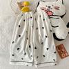 Yunduo Algodão Verão Novo Pijama para Mulheres Doce Desenho Animado Manga Curta Shorts Conjunto Verão Casual Roupa de Casa Pode Ser Usado Fora