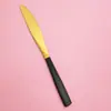 Juego de cubiertos de acero inoxidable de 4 piezas, cuchillo, tenedor y cuchara, suministros para restaurante occidental, comida occidental, cubiertos de acero inoxidable de 4 piezas