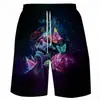 Shorts de Verão Europeu e Americano Série Caveira Impressão 3D Verão Soltos Calças de Praia Moda Casual Shorts Masculino