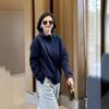 Moletom Retrô Estilo Hong Kong para Mulheres, Cardigan com Capuz e Zíper Outono e Inverno, Moda Tendência e Jovem 2026, Conjunto Estilo Chá