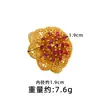 Anillo Mariposa Flor Estilo Étnico de Moda, Elegante Oro de Arena Vietnamita Incrustado con Corona de Circonita Anillo Hueco para Dedo Índice Suministro de Joyería
