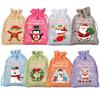 Novas Sacolas de Juta com Cordão de Natal Transfronteiriças 2025, Sacolas de Lona Grossa para Presente e Doces, Conjunto de Sacolas de Presente de Natal