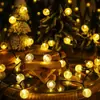 Amazon Cordão de Luzes de Bolha Solar LED Decoração de Jardim ao Ar Livre Acampamento Luz de Fada Cordão de Luzes de Bola de Cristal
