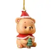 Adornos de Navidad Colgantes Animales Lindos Acrílico Decoraciones Planas Mini Árbol de Navidad Colgantes Dibujos Animados