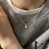 S925 Sterling Silver Ball Water Drop Zircon Colar Feminino Light Luxury Niche Design Clavícula Cadeia Colar Pingente