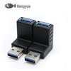 Hengyue curvando para baixo esquerda e direita dobrando USB3.0A macho para fêmea adaptador de extensão de cotovelo de 90 graus