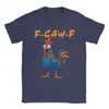 Camiseta de Algodão Transfronteiriça para Homens F-Caw-F Frango Galo Maluco Engraçado Meme Tendência Camiseta de Algodão Camiseta de Manga Curta