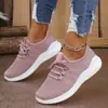 Tênis de Corrida Feminino Transfronteiriço Temu, Sapatos Femininos Respiráveis Fly-Knit, Sapatos Esportivos de Solado Macio, Sapatos Femininos Planos Confortáveis Casuais Versáteis