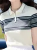 Nueva Camisa Polo Juvenil de Verano, Elegante y Hermosa para Mujer, Diseño Único con Acabado de Alta Gama, Tendencia de Camiseta de Manga Corta con Bloques de Color