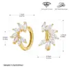 Brincos Exclusivos Transfronteiriços de Prata Esterlina S925 Corte Marquise Zircônia Flor Folha Meio Anel Brinco Estilo de Luxo Leve Nicho Sensação de Alto Padrão Joias de Prata