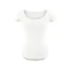 8715-2026 Primavera/Verano Nuevo Sexy Adelgazante Camiseta Base Superior Estilo Europeo y Americano Moda Cuello Redondo Manga Corta Camiseta para Mujer