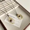 Collar con Colgante Largo de Piedra Ojo de Tigre Dorado para Mujer, Lujo Ligero, Estilo de Gama Alta, Cadena para Suéter, Accesorio Versátil de Nicho para el Día a Día