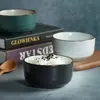 2 piezas de cuenco pequeño de cerámica defectuoso cuenco de arroz de 4.5 pulgadas cuenco pequeño para sopa cuenco para comer en casa hermoso hermoso color Nórdico
