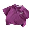 Camisa Polo Infantil 2026 Produto Novo de Verão para Meninos Gola Bordada Manga Curta Solta Top para Bebê Camisa Básica