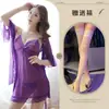 Estilo Europeo y Americano Lencería Sexy Talla Grande Traje Sexy de Tres Piezas con Falda de Tirantes de Encaje y Tul Camisón de Tirantes Qq