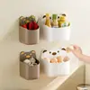 Caja de almacenamiento de oso de dibujos animados para pared para cocina del hogar, cesta de almacenamiento para pared sin taladro para cebollas, jengibre, ajo, y cesta colgante para el lateral del refrigerador