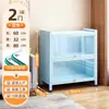 Estantería de Acero Morado con Puertas de Cristal, Librero de Pie, Vitrina a Prueba de Polvo para Coleccionables, Armario de Almacenamiento de Hierro